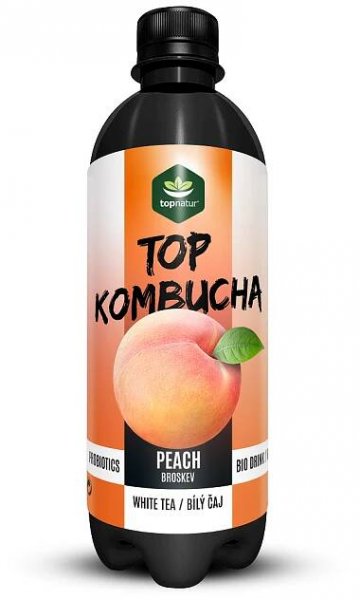 TOPNATUR Top kombucha bílý čaj & broskev 500 ml