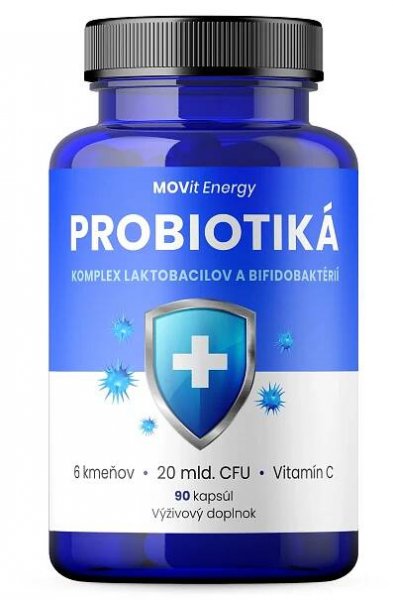 MOVit Probiotiká, komplex laktobacilov a bifidobakterií, 90 vegánskych kapsúl 