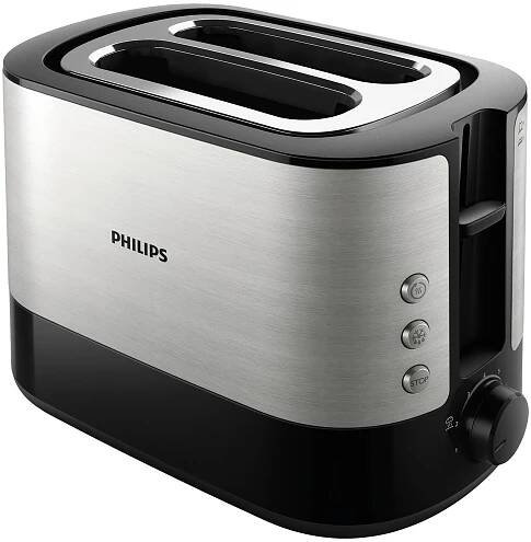 Philips Viva Collection topinkovač nerezová ocel, černá