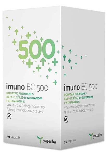 Yasenka, Imuno Beta Glucan 500 mg, 30 alebo 60 kapsúl, s vitamínom C