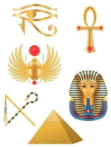 Symbol starověké egyptské vektorové ilustrace izolované na bílém pozadí — Ilustrace