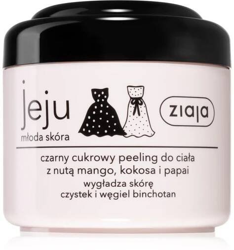 Ziaja Jeju Young Skin cukrový tělový peeling černý 200 ml