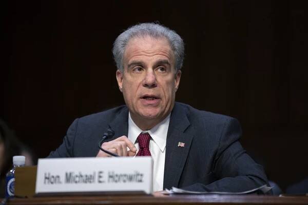 Michael Horowitz, Inspector General at the U.S. Department Of Justice, testifies on his report regarding alleged abuses of the Foreign Intelligence Surveillance Act during a United States Senate Committee on the Judiciary hearing at the United States Capitol in Washington D.C., U.S., on Wednesday, December 11, 2019.