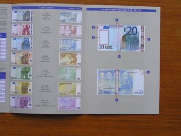 ČNB - České nové mince, Jednotná měna euro, Ochranné prvky - 3 ks. - Bankovky