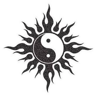Třpytivý symbol Jin a Jang - nalepovací tetování