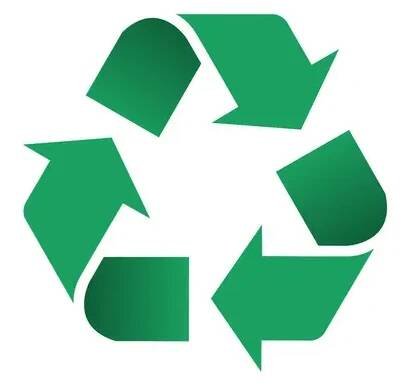 Recyklační symbol. zpracování odpadu. vektor ikon — Ilustrace