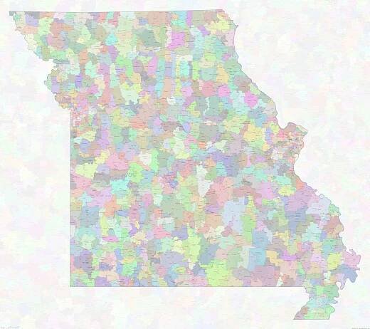 Missouri ZIP Codes Map thumbnail