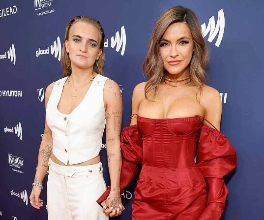 G Flip and Chrishell Stause attend the GLAAD Media Awards at The Beverly Hilton on March 30, 2023