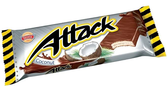 Oplatka Attack kokos 30g
