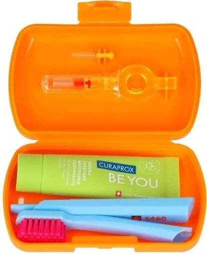 Curaprox Travel set stejnobarevný mix náhradních hlavic magenta 2 ks