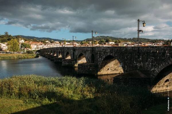 Roman bridge at the village Ponte de Lima in Portugal