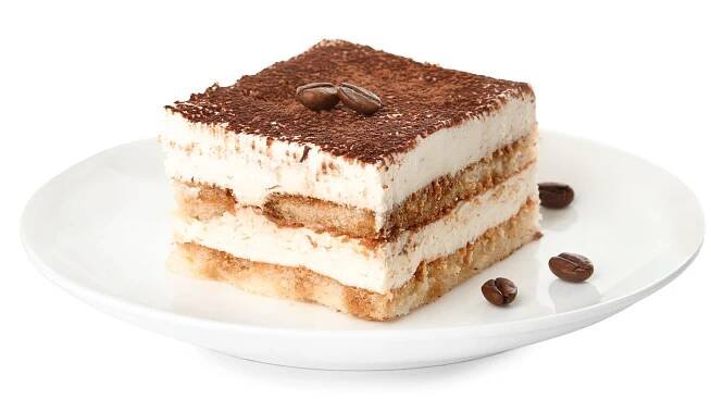 Talíř tiramisu izolovaný na bílém — Stock obrázek