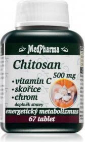 MedPharma Chitosan 500 mg s vitaminem C tablety pro podporu metabolismu
