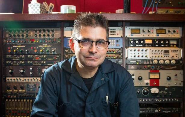 Steve Albini poses for a portrait in his studio Thursday, July 24, 2014 in Chicago. (Brian Cassella/Chicago Tribune/Tribune News Service via Getty Images)