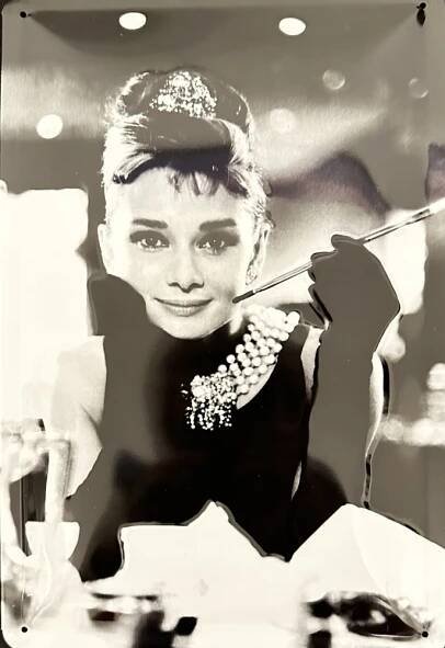 Plechová cedule Audrey Hepburn