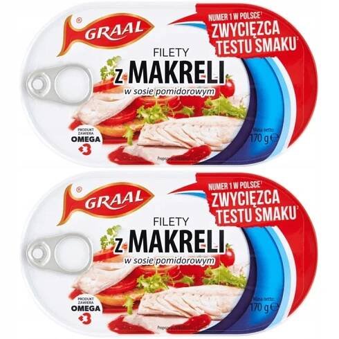 Graal Makrela v rajčatové omáčce 170 g x 2 kusů