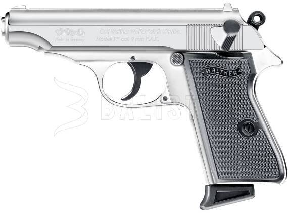 Plynová pistole Walther PP chrom cal.9mm