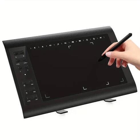 graphic drawing board 10x6 inch digital writing tablet with stand and 8192 level stylus pen compatible with pc     version 5 0 or   featuring otg functionality for sketching   and online learning Product details 2