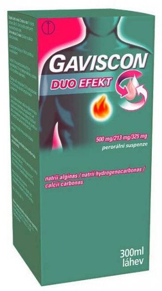 Gaviscon Duo Efekt 500mg/213mg/325mg perorální suspenze 1x300ml i