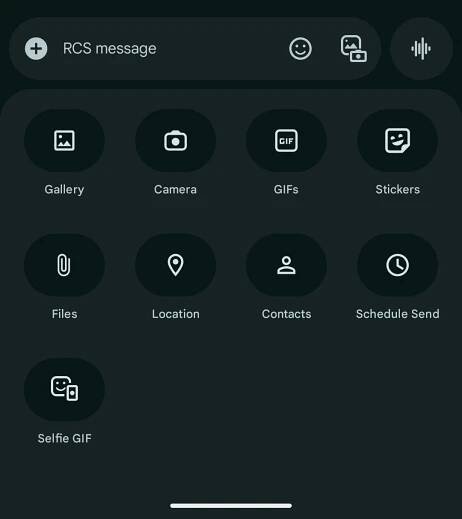 Google Messages Gallery shortcut