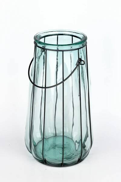 Skleněná váza čirá z recyklovaného skla 36cm