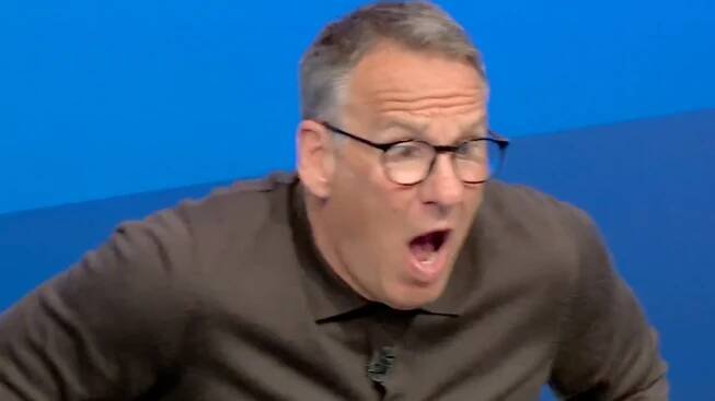 Merson suffers wardrobe malfunction live on Sky as he celebrates Arsenal goal
