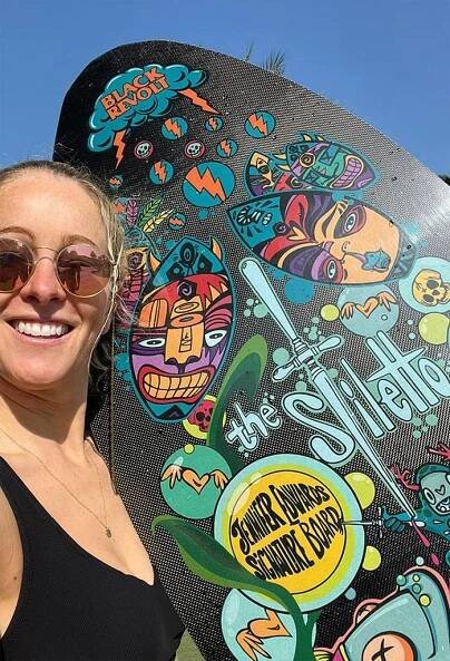 stiletto carbon pro 2023 wakesurf board in dubai with jennife