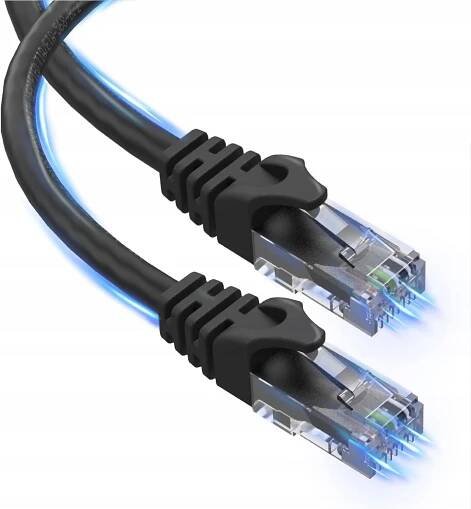 Internetový síťový kabel LAN Ethernet RJ45 Cat 6 černý 500 MHz 15 metrů