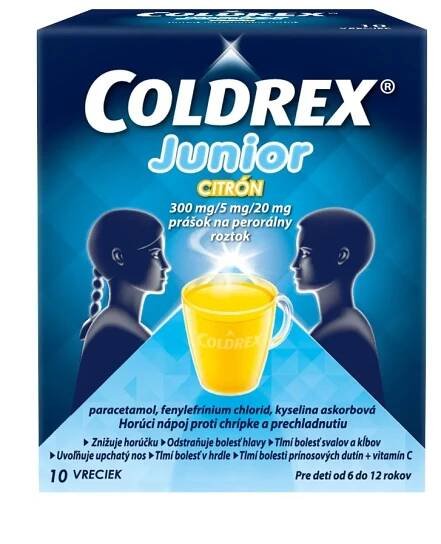 Coldrex Junior Citrón 1×10 ks, vrecká