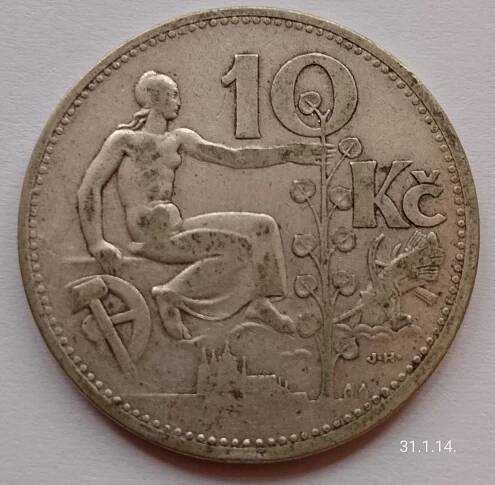 Stříbrná mince 10 koruna 1931 Československa - Numismatika