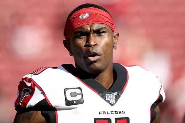 Julio Jones plays with the Falcons.