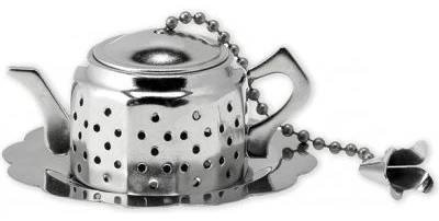 Pangea Tea Sítko na čaj s podtáckem, tvar čajová konvička