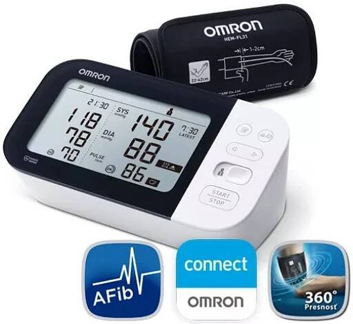 Omron M7-Intelli IT AFIB Tlakoměr (Zdravotnicka pomůcka 5 let záruka, síťový zdroj, servis (příp. Kalibrace) ZDARMA)