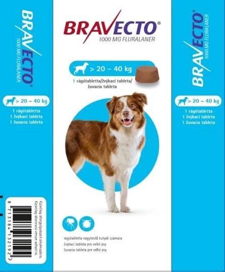 Bravecto 1000 mg žvýkací tablety pro velké psy 1 ks