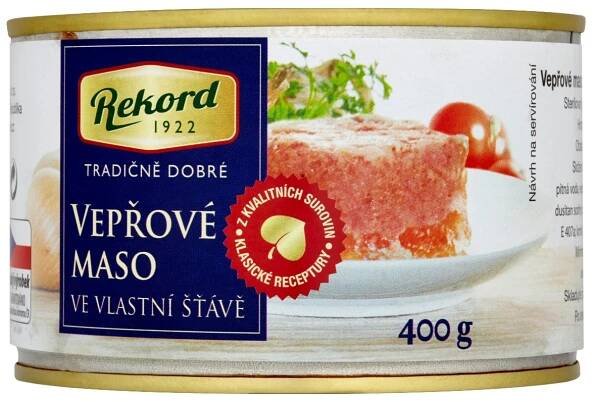 Rekord Vepřové maso ve vlastní šťávě 400 g