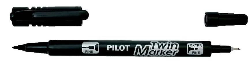 PILOT Twin Marker 0.4 a 0.5 mm, BeGreen, černý