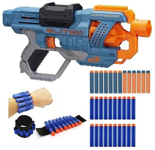 Nerf Elite 2.0 Commander E9485 + 20 šipek + páska na ruku