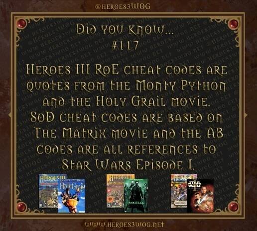 Heroes 3 Cheat code references – Did you know nr. 117 – Heroes 3 Complete