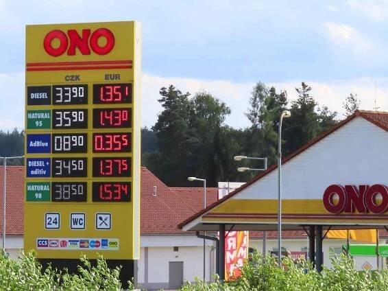 Čerpací stanice Ono v Plané nad Lužnicí.