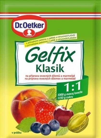 Dr. Oetker Gelfix Klasik směs v prášku na přípravu ovocných džemů a marmelád 20 g