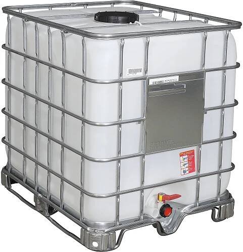 Kontejner IBC RECOBULK: objem 1000 l, na paletě s ocelovými ližinami