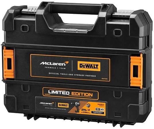 DeWalt DCD85MP2T Bezuhlíková aku příklepová vrtačka 18V 2x5,0Ah McLaren Design limitovaná edice