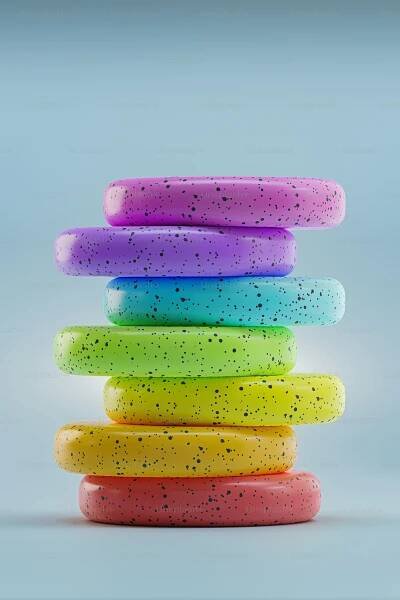 a stack of donuts with sprinkles on them