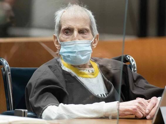 Robert Durst looks on during his sentencing hearing at the Airport Courthouse in Los Angeles on October 14, 2021