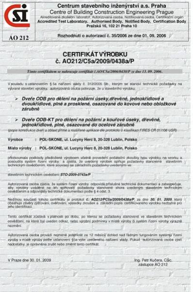 Certifikace | POL-SKONE.cz