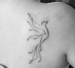 Minimalistické tetování fénixe pro ženy | Tatuantes 