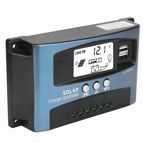 SOLÁRNÍ REGULÁTOR NABÍJENÍ 40A DVOJITÝ LCD displej USB 12 V 24 V