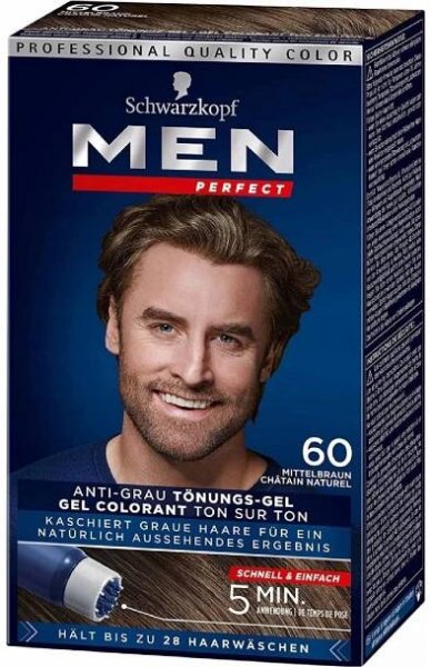 Schwarzkopf Men Perfect Anti-Grey Color Gel, Medium Brown
