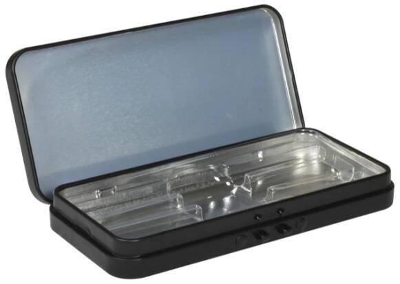 black preroll tin open
