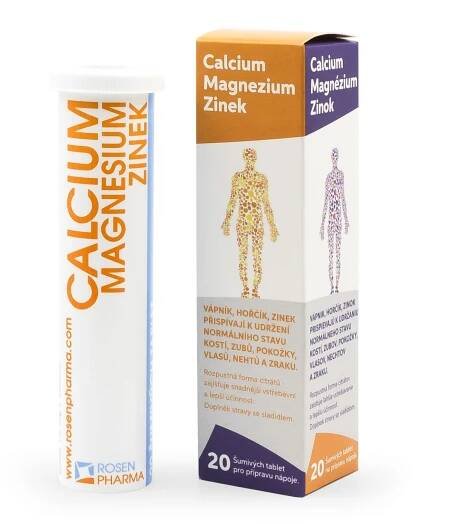 Calcium, Magnezium, Zinek - šumivé tablety